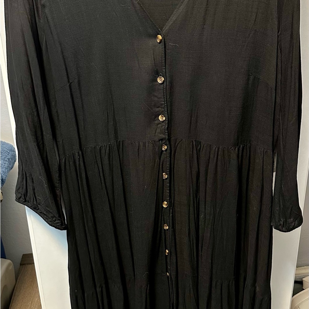 Sonoma Black Button-Down Mini Dress